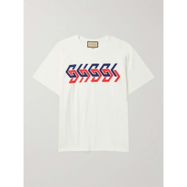 구찌 GUCCI Logo-Print Cotton-Jersey T-Shirt 30629810019709708