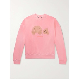 팜엔젤스 PALM ANGELS Pink Boucle-Trimmed Cotton-Jersey Sweatshirt 1160199378