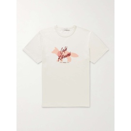 MAISON KITSUNEE Logo-Embroidered Printed Cotton-Jersey T-Shirt 31840166392137849