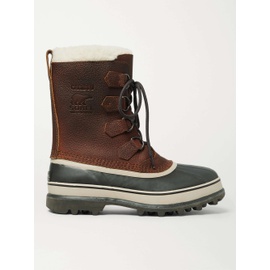 SOREL Caribou Faux Shearling-Trimmed Waterproof Leather and Rubber Snow Boots 3633577411850468