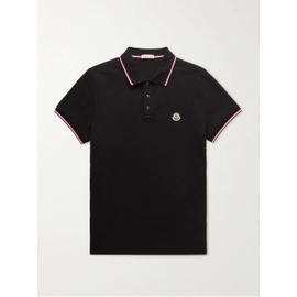 몽클레어 MONCLER Logo-Appliqued Striped Cotton-Pique Polo Shirt 38063312418171468