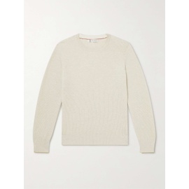 브루넬로 쿠치넬리 BRUNELLO CUCINELLI Neutral Slim-Fit Ribbed Cotton Sweater 1160199398