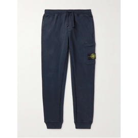 스톤아일랜드 STONE ISLAND Slim-Fit Tapered Logo-Appliqued Cotton-Jersey Sweatpants 43769801094978536