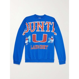 KAPITAL Blue Big Kountry Printed Cotton-Jersey Sweatshirt 1160199382