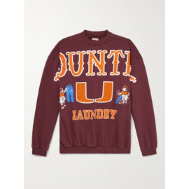 KAPITAL Burgundy Big Kountry Printed Cotton-Jersey Sweatshirt 1160199383