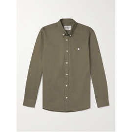 CARHARTT WIP Madison Button-Down Collar Logo-Embroidered Cotton-Twill Shirt 43769801095630041