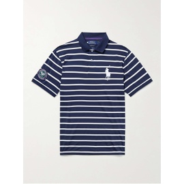 폴로 랄프 로렌 Polo RALPH LAUREN Wimbledon Logo-Embroidered Appliqued Striped Stretch-Jersey Polo Shirt 43769801095723826