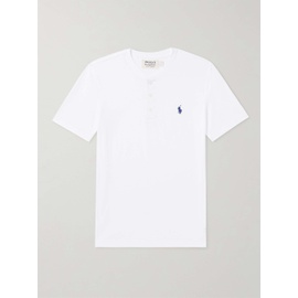 폴로 랄프 로렌 POLO RALPH LAUREN Slim-Fit Logo-Embroidered Cotton-Jersey Henley T-shirt 43769801095795127