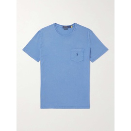 폴로 랄프 로렌 POLO RALPH LAUREN Slim-Fit Logo-Embroidered Cotton and Linen-Blend T-Shirt 43769801095816419