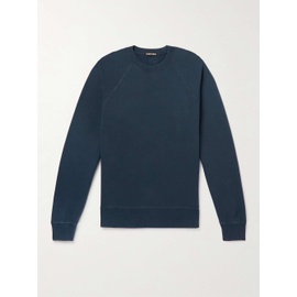 톰포드 TOM FORD Navy Garment-Dyed Cotton-Jersey Sweatshirt 1160199362