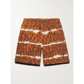 아크네 스튜디오 ACNE STUDIOS Rong Straight-Leg Mesh-Trimmed Leopard-Print Herringbone Cotton-Blend Shorts 43769801096374669