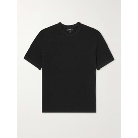 띠어리 THEORY Black Damian Ribbed Cotton-Blend T-Shirt 1160225055
