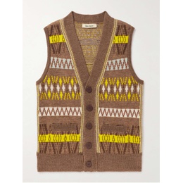 웨일즈 보너 WALES BONNER Brown Freedom Jacquard-Knit Virgin Wool-Blend Vest 43769801096582277