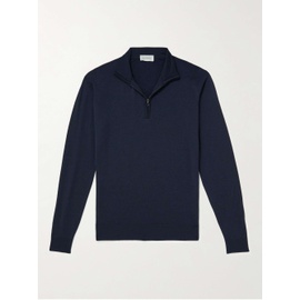 JOHN SMEDLEY Navy Barrow Merino Wool Half-Zip Sweater 1160199431