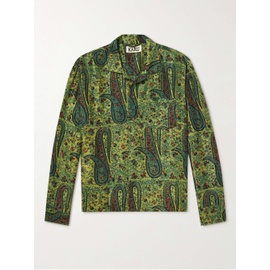 KARU RESEARCH Green Camp-Collar Printed Silk-Gauze Shirt 43769801097265897
