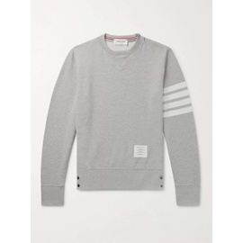 톰브라운 THOM BROWNE Gray Slim-Fit Striped Loopback Cotton-Jersey Sweatshirt 1160199385