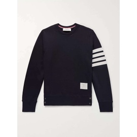 톰브라운 THOM BROWNE Navy Slim-Fit Striped Loopback Cotton-Jersey Sweatshirt 1160199393