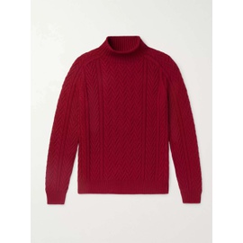 로로 피아나 LORO PIANA Red Slim-Fit Cable-Knit Baby Cashmere Mock-Neck Sweater 9679066508551354