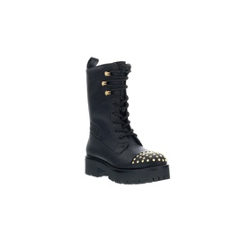 베르사체 진 꾸뛰르 베르사체 Versace Jeans Couture Black Signature Studded Classic Combat Boots 6559298093188
