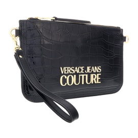 베르사체 진 꾸뛰르 베르사체 Versace Jeans Couture Black Croco Embossed Wristlet/Crossbody Bag 6615794811012