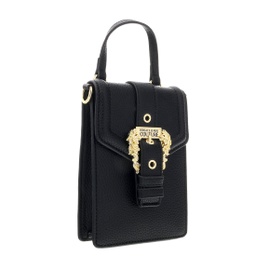 베르사체 진 꾸뛰르 베르사체 Versace Jeans Couture Black Oversized Baroque Buckle Mini Shopping Tote Phone Holder 6615792255108