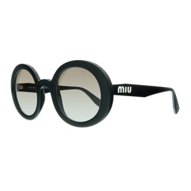Miu Miu Black Round 0MU 06US 1AB0A7 Sunglasses 6810234650756
