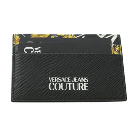베르사체 진 꾸뛰르 베르사체 Versace Jeans Couture Black Gold Leather Baroque B러스 RUSH Pattern Cardholder 6951016857732