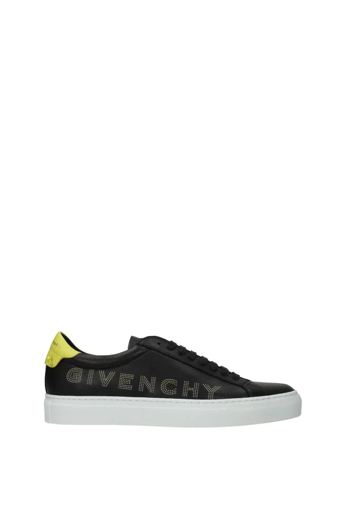 지방시 Givenchy Sneakers Men Leather Black Yellow 6634778951812