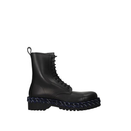 발렌시아가 Balenciaga Ankle Boot Men Leather Black Blue 6634754670724