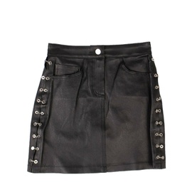 아미리 AMIRI Black Leather Chain Mini Skirt 6600365834372