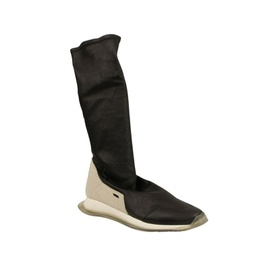 릭 오웬스 RICK OWENS Black High Knee Leather Boots 6647330275460