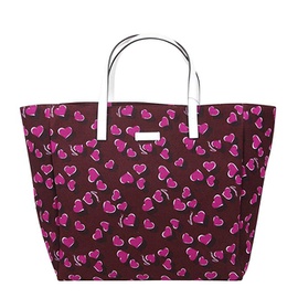 구찌 Gucci Womens Parasol Print Purple Canvas Tote Bag Handbag With Heartbit 282439 5060 5136280223876
