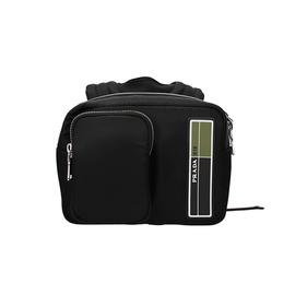Prada Mens Nylon Small Tech Backpack Black Olive Green 6629458182276