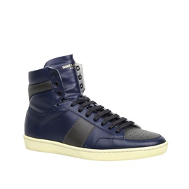 생로랑 Saint Laurent Mens Hi Top Blue / Gray Leather Shoes 418026 6810734035076