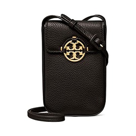 Tory Burch Womens Miller Black Leather Phone Crossbody Handbag 6903078191236