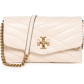 Tory Burch Ivory Leather Kira Chevron Wallet-On-Chain Handbag, New Cream 6970364362884
