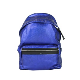 생로랑 Saint Laurent Unisex Blue Shining Leather Hunting Backpack 435988 4509 5136174579844