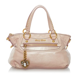 Pre Loved Miu Miu Leather Handbag Pink 6854757974148