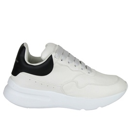 알렉산더맥퀸 Alexander McQueen Mens Ivory / White / Black Leather Platform Sneakers 505033 5136280453252