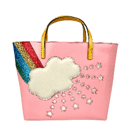 구찌 Gucci Womens Childrens Pink Leather Tote Bag With Rainbow Cloud Detail 581877 5562 6601859203204