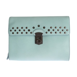 돌체앤가바나 Dolce & Gabbana Blue Leather Studded Document Portfolio Briefcase Mens Bag 6691191226500