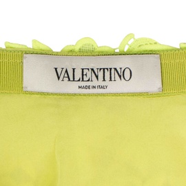 발렌티노 VALENTINO Neon Yellow Floral Embroidered Skirt 5085690101892