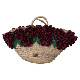 돌체앤가바나 Dolce & Gabbana Multicolor Straw Floral Handbag Tote Women Purse 6763383685252
