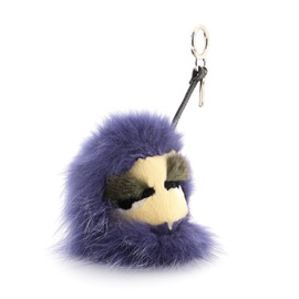 펜디 Fendi Monster Bug Bag Charm Fur with Leather Purple 6843892367492