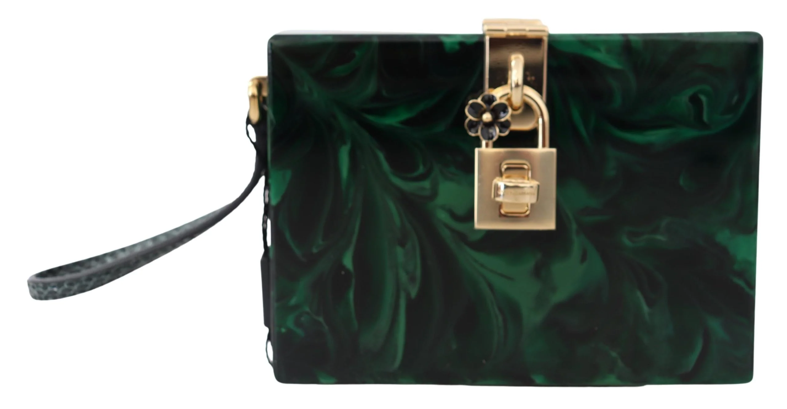 돌체앤가바나 Dolce & Gabbana Green Plexi Gold Chain Shoulder Borse Clutch BOX Bag 6798977859716
