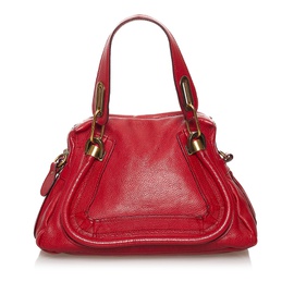 Pre Loved Chloe Paraty Leather Handbag Red 6829590741124