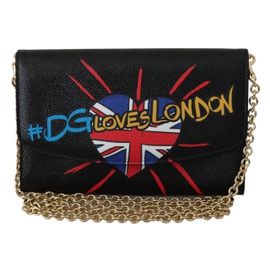 돌체앤가바나 Dolce & Gabbana Black #DGLovesLondon Shoulder Clutch Borse Leather Womens Bag 6581070594180