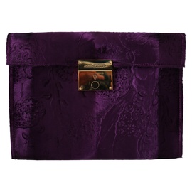 돌체앤가바나 Dolce & Gabbana Purple Velvet Leather Women Document Briefcase Womens Bag 6810763362436