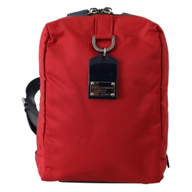 돌체앤가바나 Dolce & Gabbana Red Soft Nylon Leather Strap Mini Mens Backpack 6810765721732