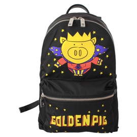 돌체앤가바나 Dolce & Gabbana Black Golden Pig of the Year School Mens Backpack 6754480619652